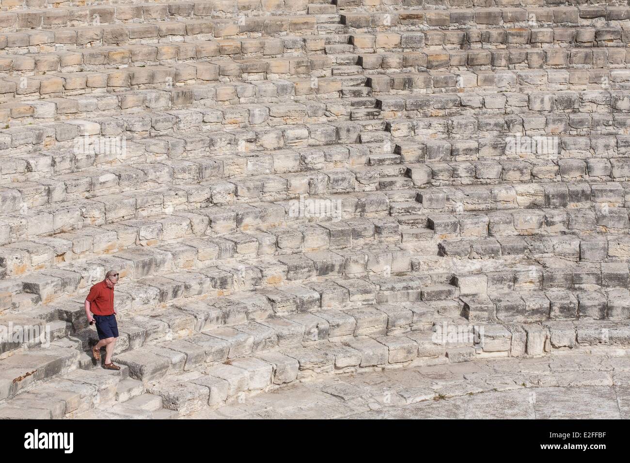 Cipro Limassol District Episkopi sito archeologico della antica città greco-romana di Kourion (teatro Odeon) con un Foto Stock