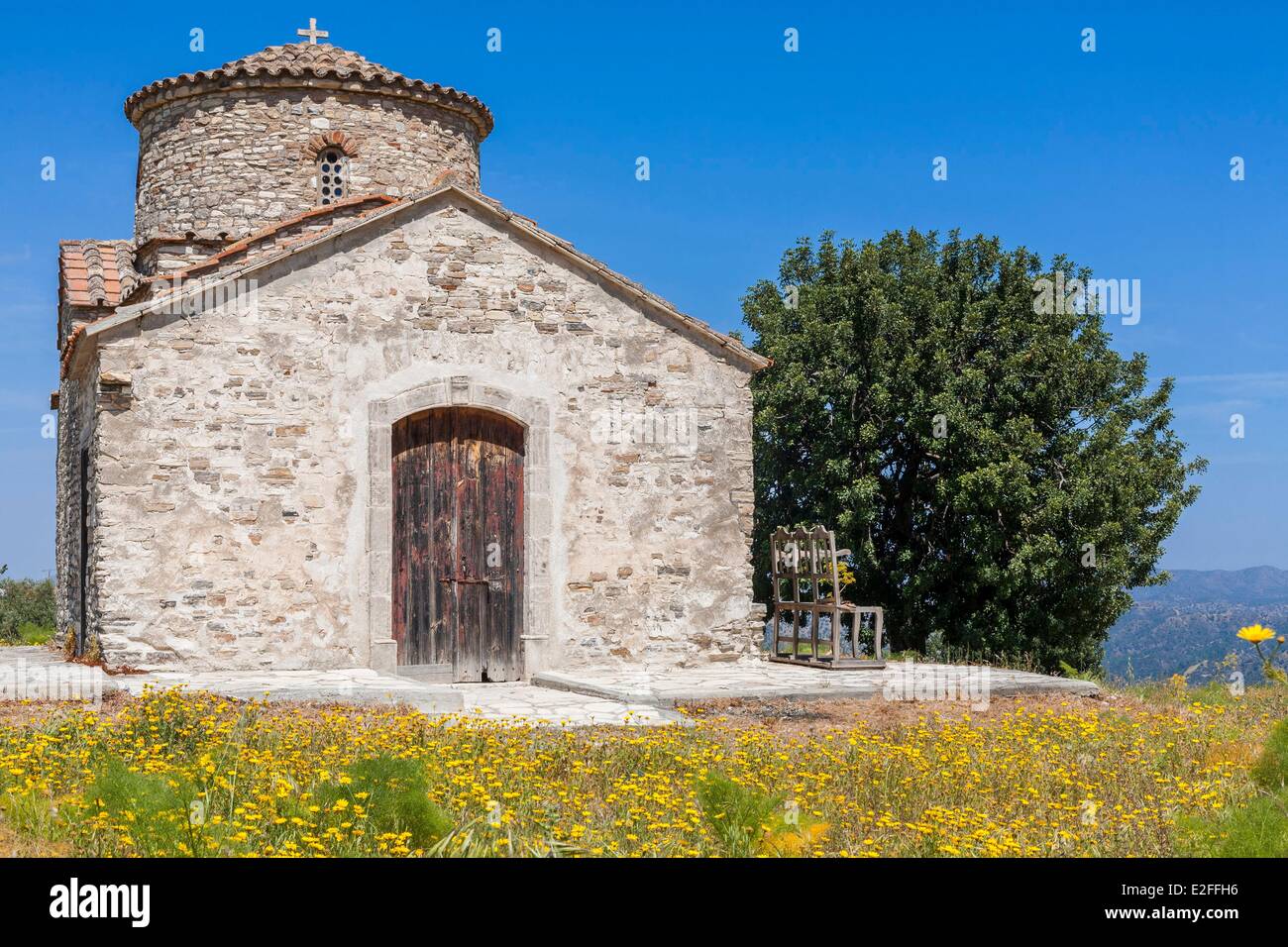 Cipro, Larnaca District, Kato Lefkara, cappella ortodossa di San Michele Arcangelo, la cui origine risale al XII secolo Foto Stock