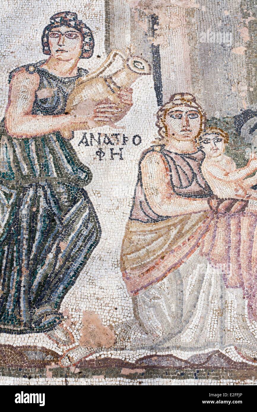 Cipro Paphos sito archeologico della antica città romana elencati come patrimonio mondiale dall' UNESCO scoperto nei primi anni sessanta Foto Stock