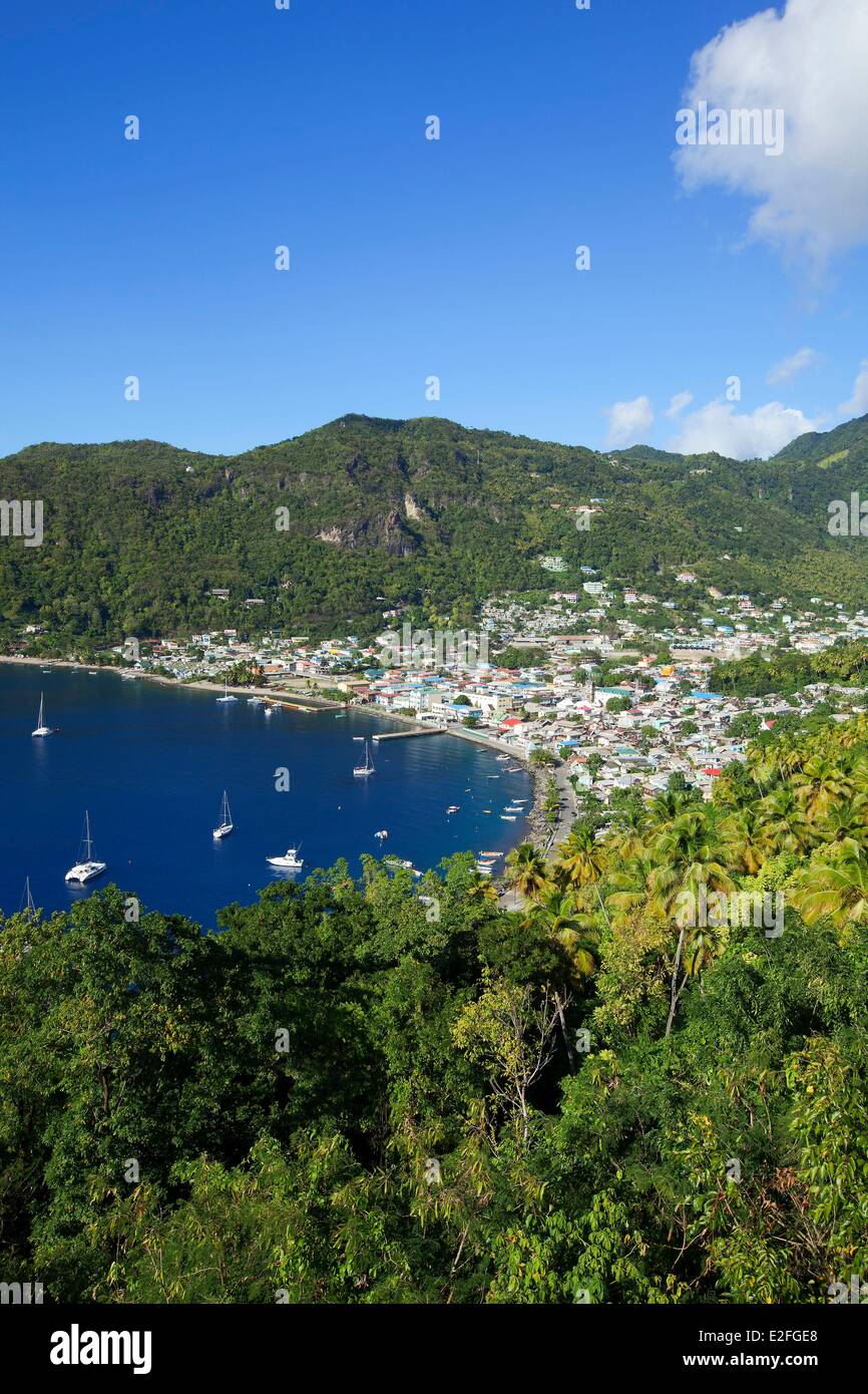 Indie Occidentali dei Caraibi, le Isole del Vento, Saint Lucia, West Island, Soufriere distretto, Soufriere Foto Stock