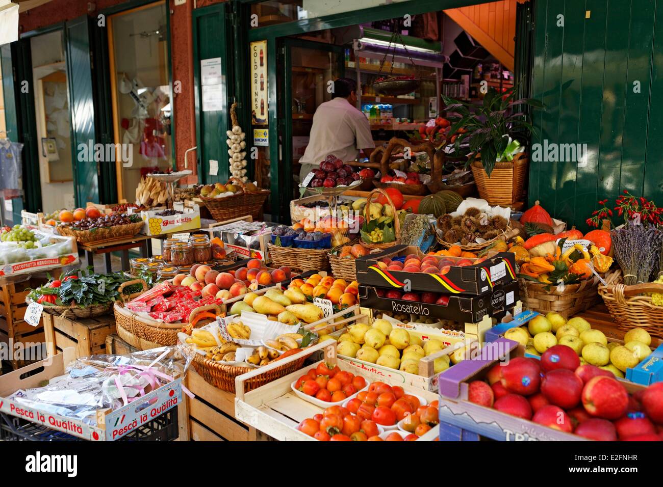 Italia Liguria Santa Margherita di Ligura negozio di generi alimentari Foto Stock