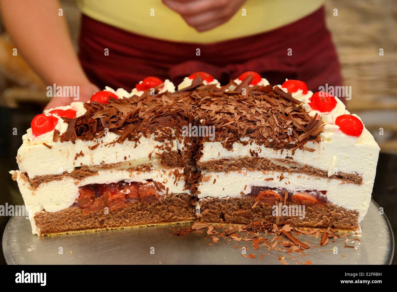 Germania Baden Wurttemberg Durbach torta della Foresta Nera (Schwarzwalder Kirschtorte) Foto Stock
