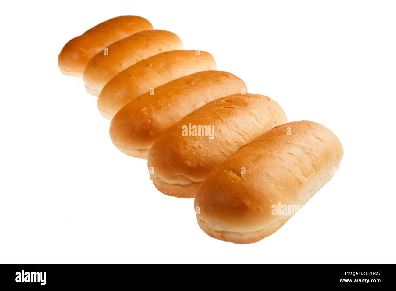Hot Dog bun rotoli in prospettiva Foto Stock