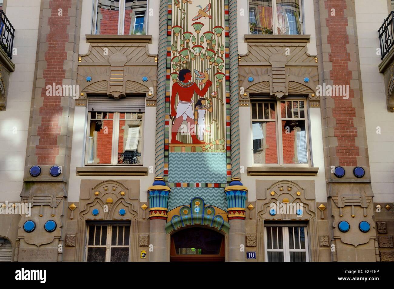 Francia Bas Rhin Strasbourg quartiere Neustadt risalenti al periodo tedesco Art Nouveau e costruzione orientalista noto come Foto Stock