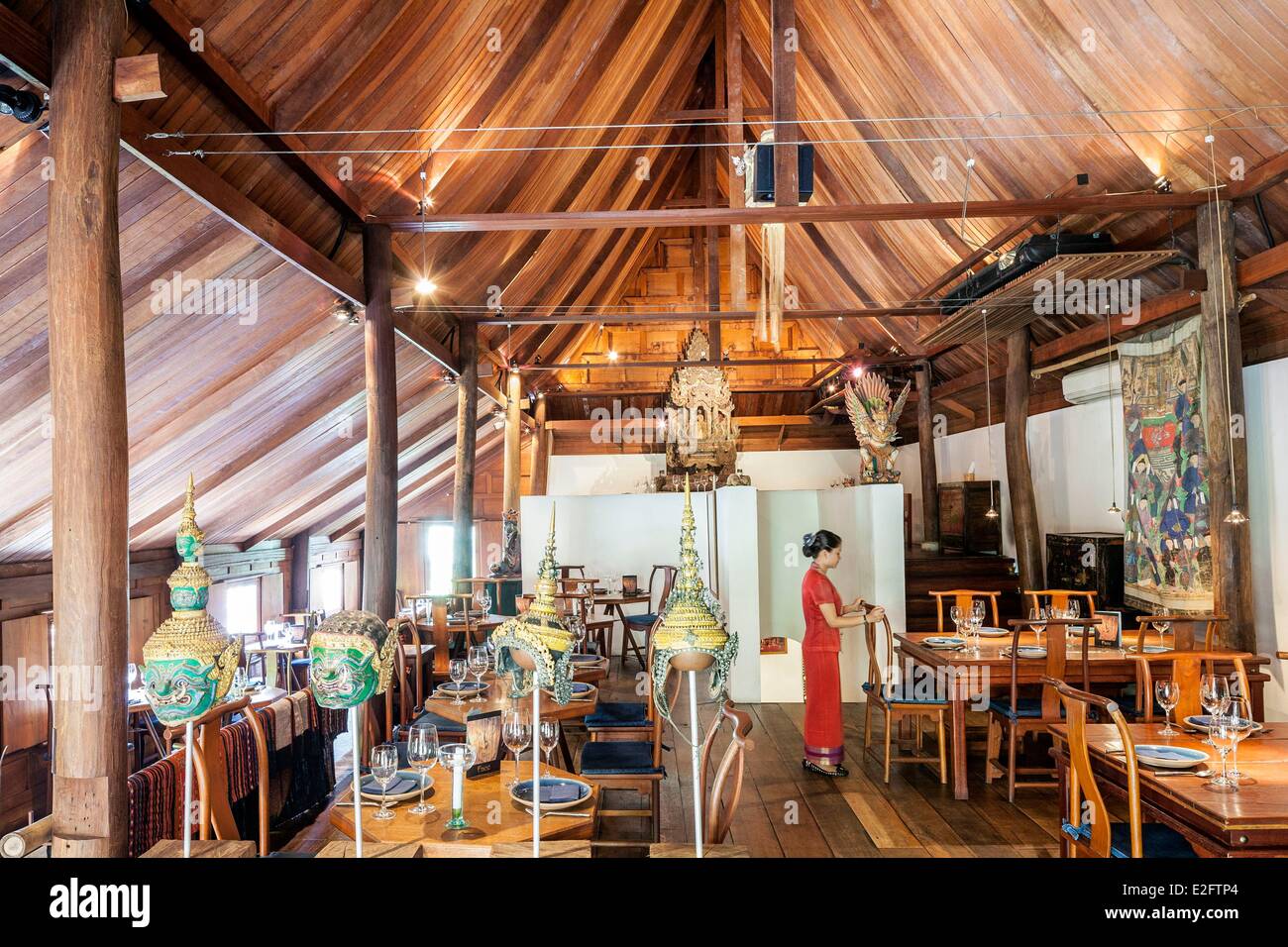 Tailandia Bangkok complesso restauro volto Thai Lan Na Thai restaurant Foto Stock