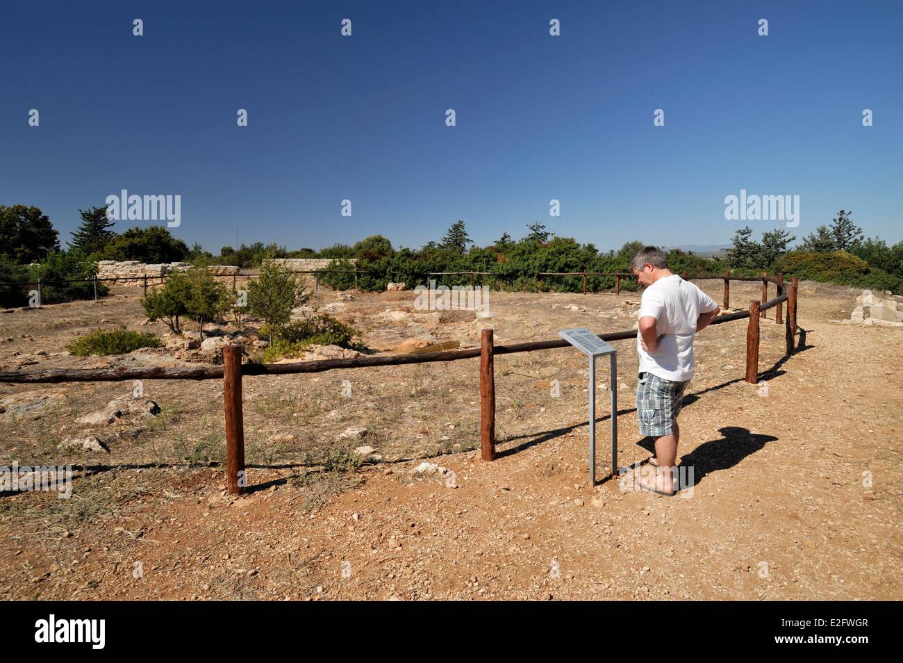 Cipro Limassol District Kourion sito archeologico santuario di Apollo Hylates struttura circolare Foto Stock