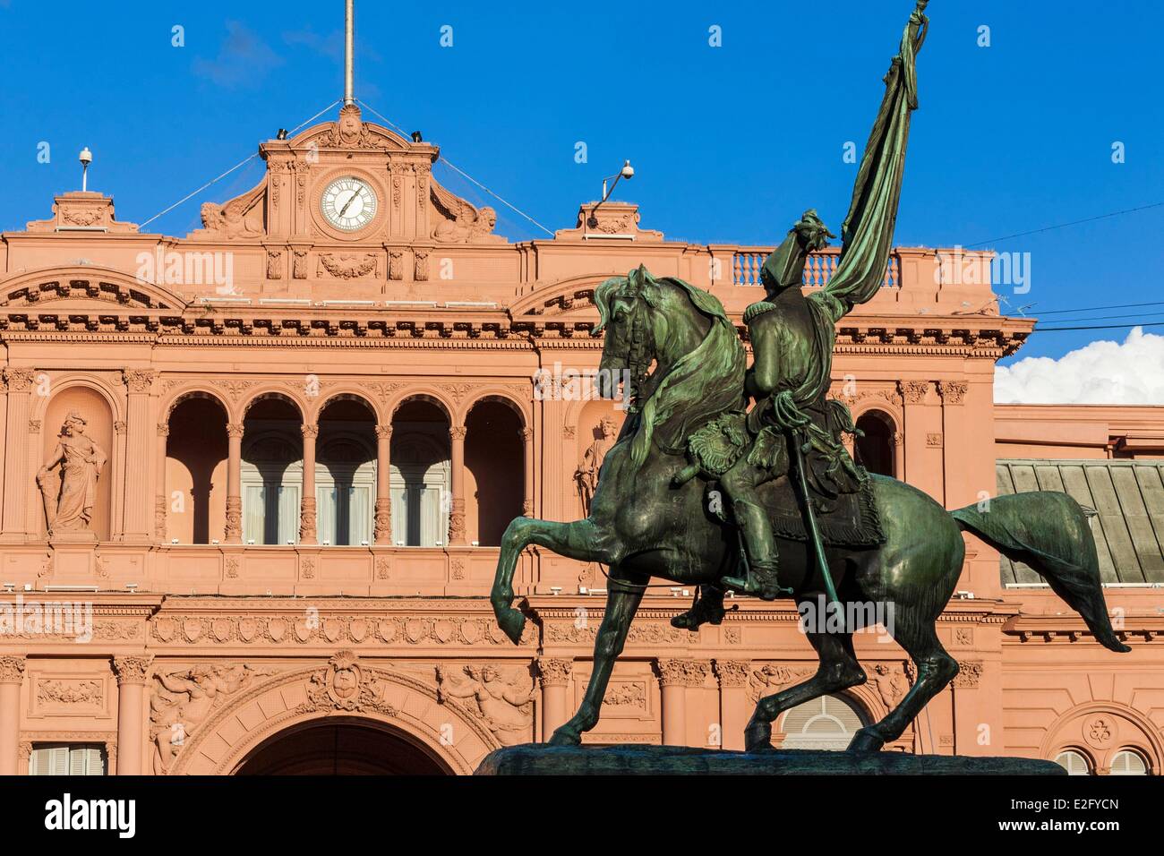 Argentina Buenos Aires Plaza de Mayo Casa Rosada l'argentino executive con il suo edificio (1898) in stile eclettico e leader Foto Stock