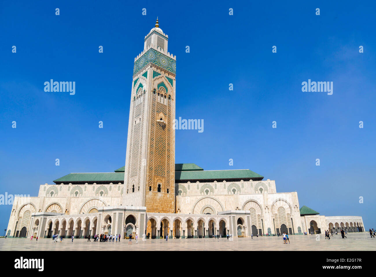 Marocco Casablanca Grande Moschea Hassan II di musulmani in stile arabo costruito dall'architetto Michel Pinseau nel 1986 che possiede il Foto Stock