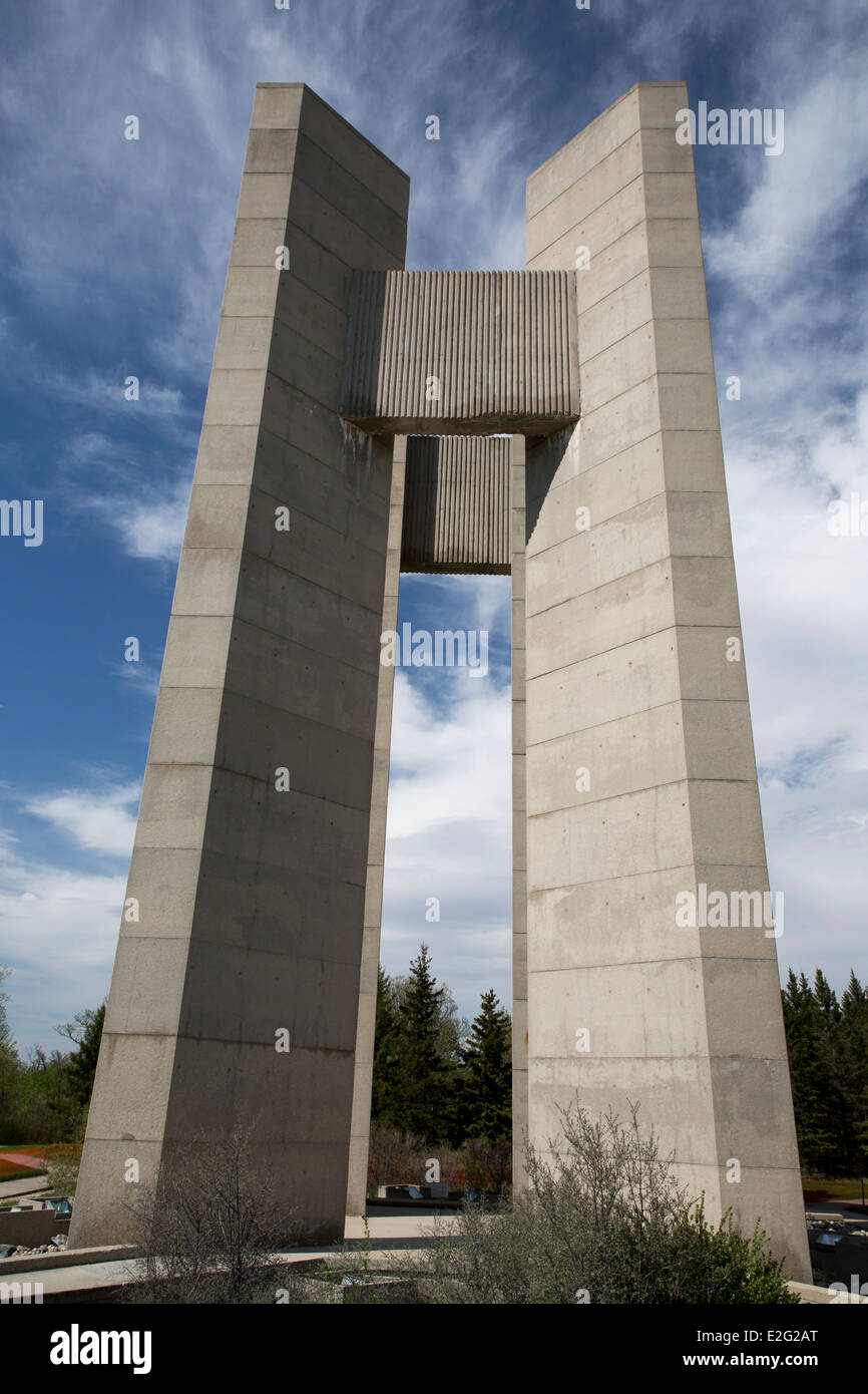 La torre della pace alla pace internazionale giardino Il giardino è a USA-Canada confine tra North Dakota e Manitoba. Foto Stock