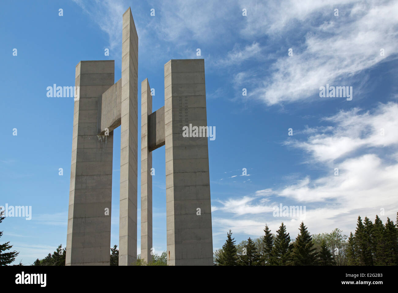 La torre della pace alla pace internazionale giardino Il giardino è a USA-Canada confine tra North Dakota e Manitoba. Foto Stock