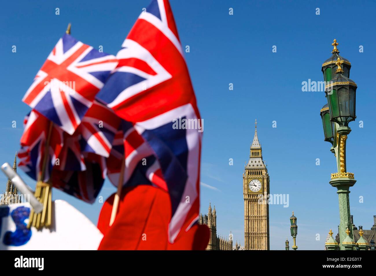 Regno Unito Londra Westminster Casa del Parlamento e dal Big Ben Foto Stock