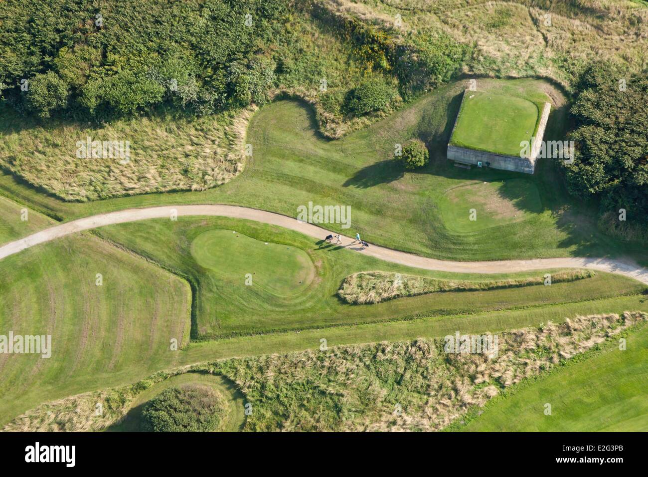 Francia Pas de Calais Wimereux golf (vista aerea) Foto Stock