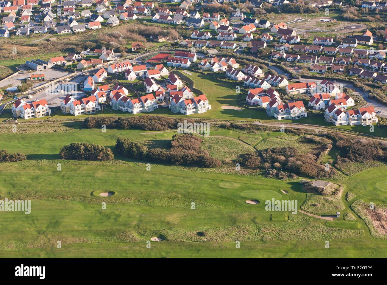 Francia Pas de Calais Wimereux campo di golf (vista aerea) Foto Stock