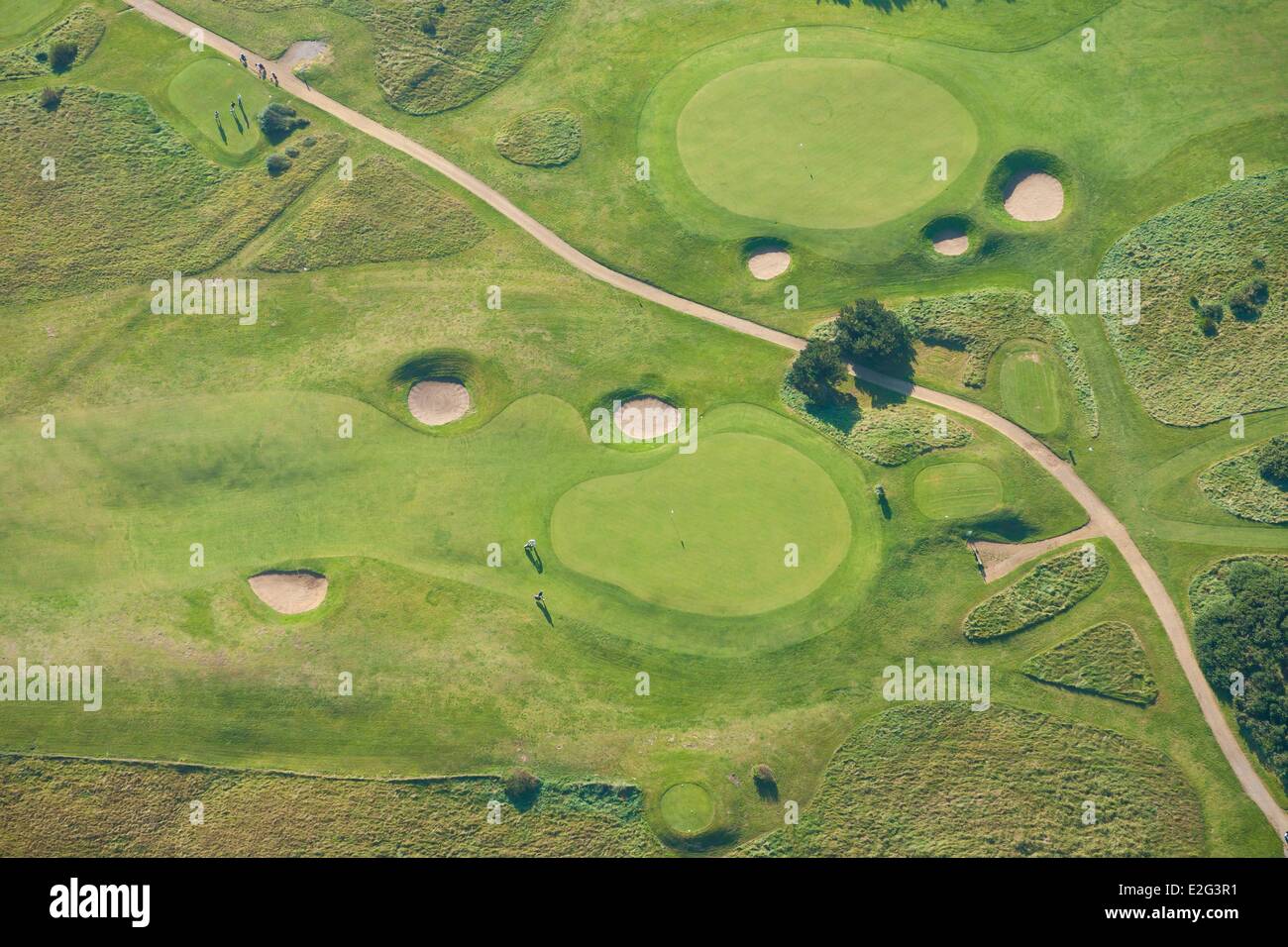 Francia Pas de Calais Wimereux golf (vista aerea) Foto Stock