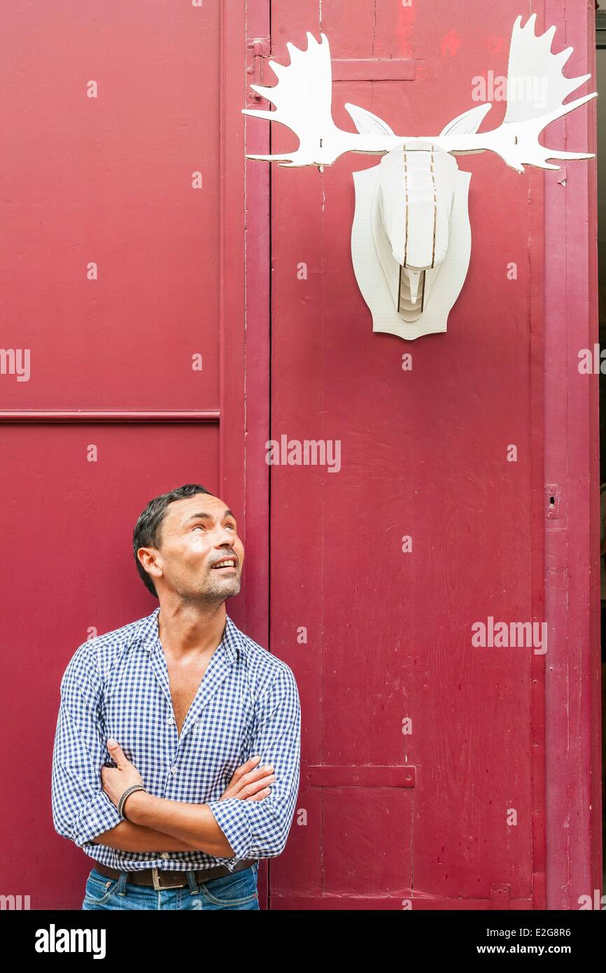 Francia Gironde Bordeaux rue Notre Dame shop o Design è una società specializzata in design scandinavo e il suo fondatore Foto Stock