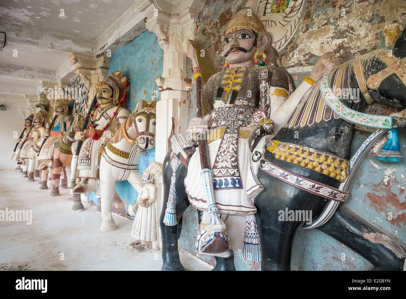 India Rajasthan Mandore vicino a Jodhpur ex capitale del Marwar Hall of Heroes Foto Stock