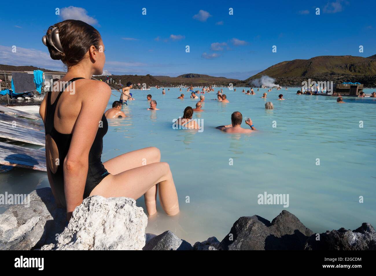 Islanda Regione Sudurnes Grindavik Laguna Blu Foto Stock