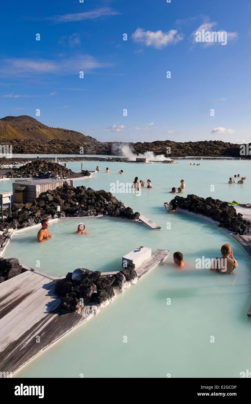 Islanda Regione Sudurnes Grindavik Laguna Blu Foto Stock
