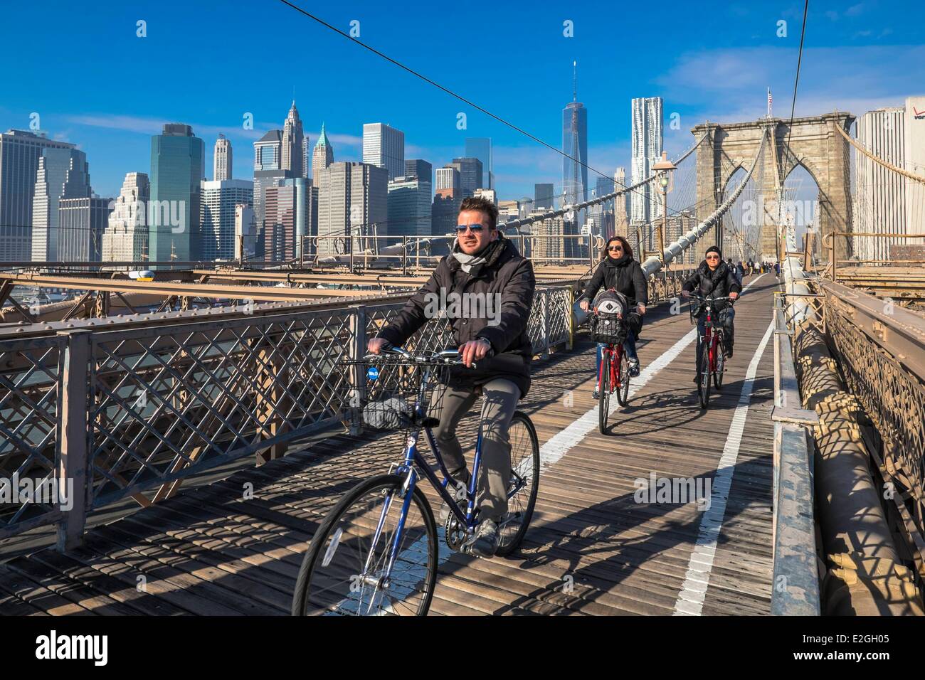 Stati Uniti New York Manhattan sud ponte di Brooklyn Foto Stock