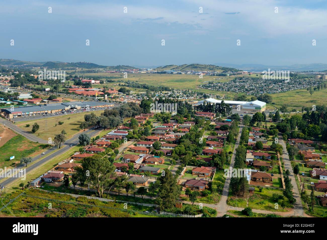 Africa del sud della provincia di Gauteng Johannesburg Soweto nuovi sviluppi della classe media nell'area di Orlando Foto Stock