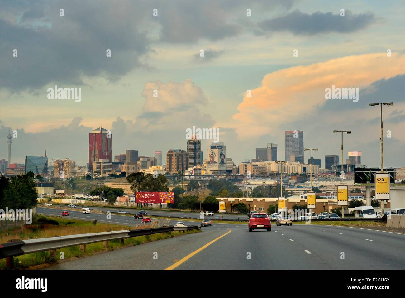 Africa del sud della provincia di Gauteng Johannesburg CBD (Central Business District) grattacieli Foto Stock