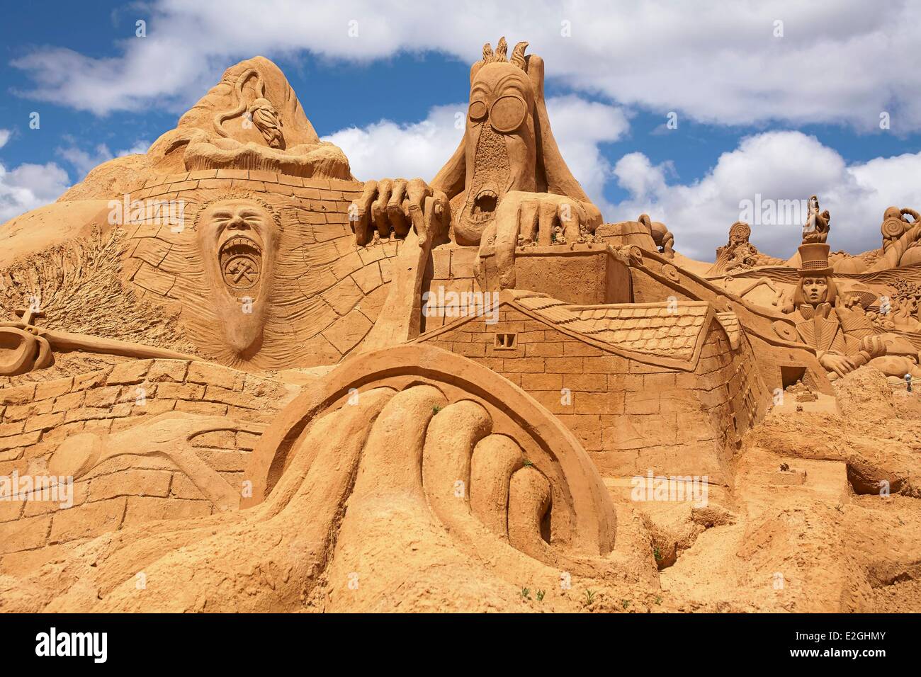 Il Portogallo Algarve Pera Festival Internazionale delle sculture di sabbia FIESA (Festival Internacional de Escultura em Areia) Foto Stock