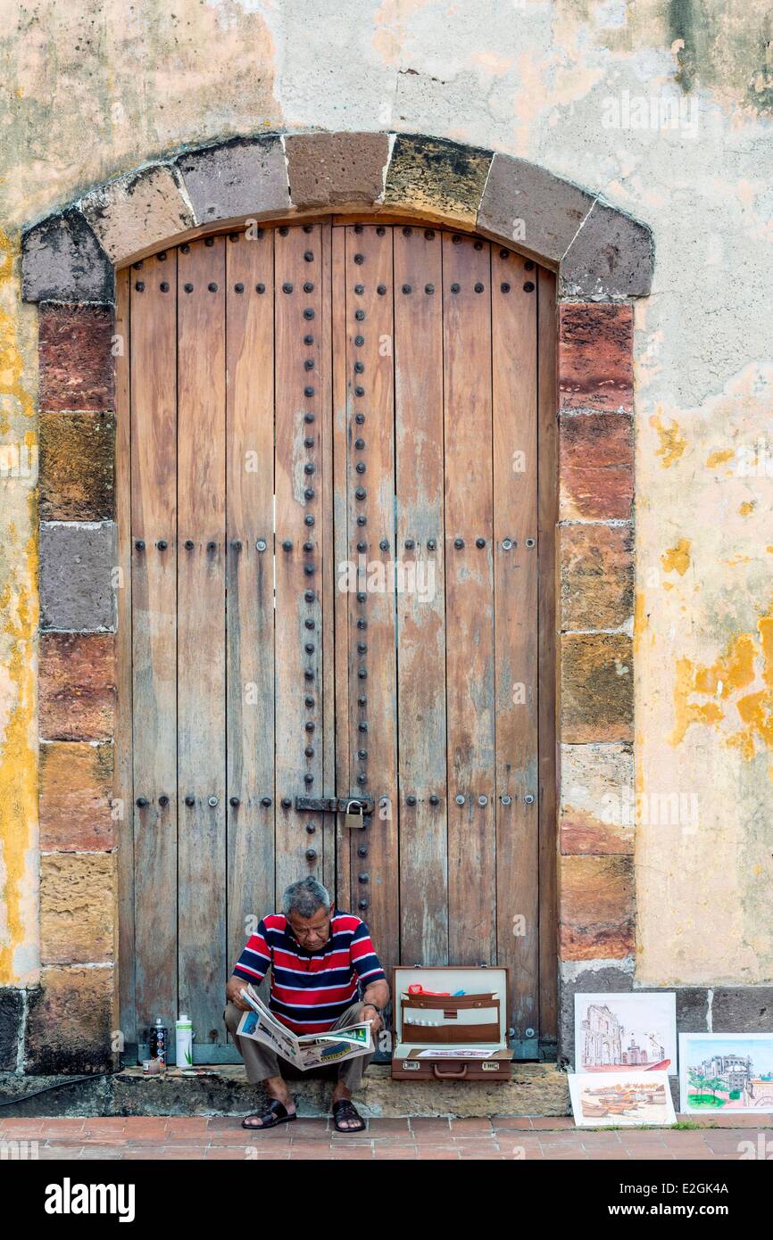 Panama Panama City Historic District elencati come patrimonio mondiale dall' UNESCO Casco Viejo quartiere Barrio San Felipe Plaza Francia fornitore dipinti artistici Foto Stock