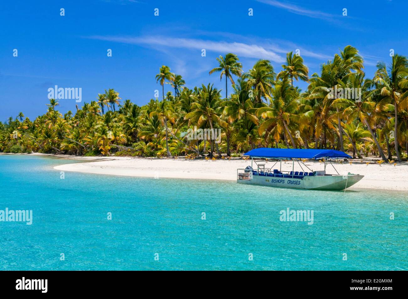 Isole Cook isola di Aitutaki Lagoon Beach del piede di un atollo di Isola anche chiamato Tapuaetai Foto Stock