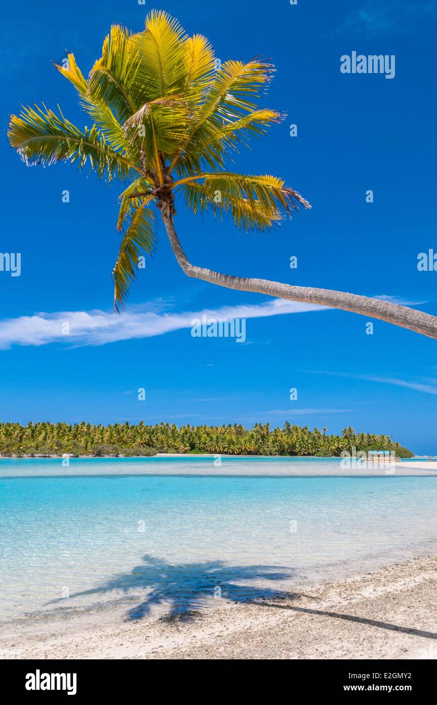 Isole Cook isola di Aitutaki Lagoon Beach del piede di un atollo di Isola anche chiamato Tapuaetai Foto Stock