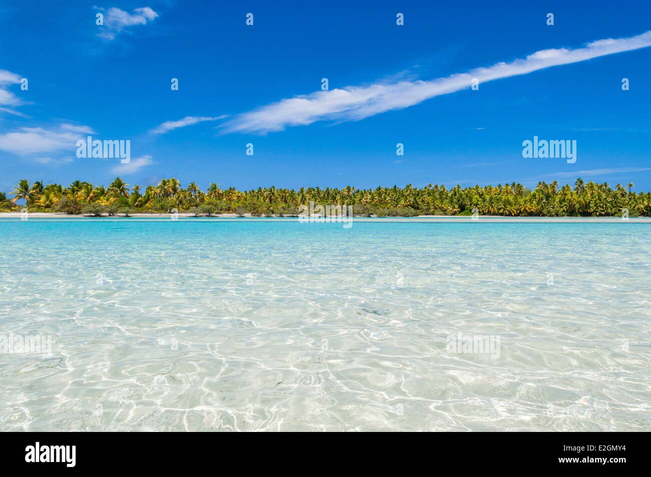 Isole Cook isola di Aitutaki Lagoon Beach del piede di un atollo di Isola anche chiamato Tapuaetai Foto Stock