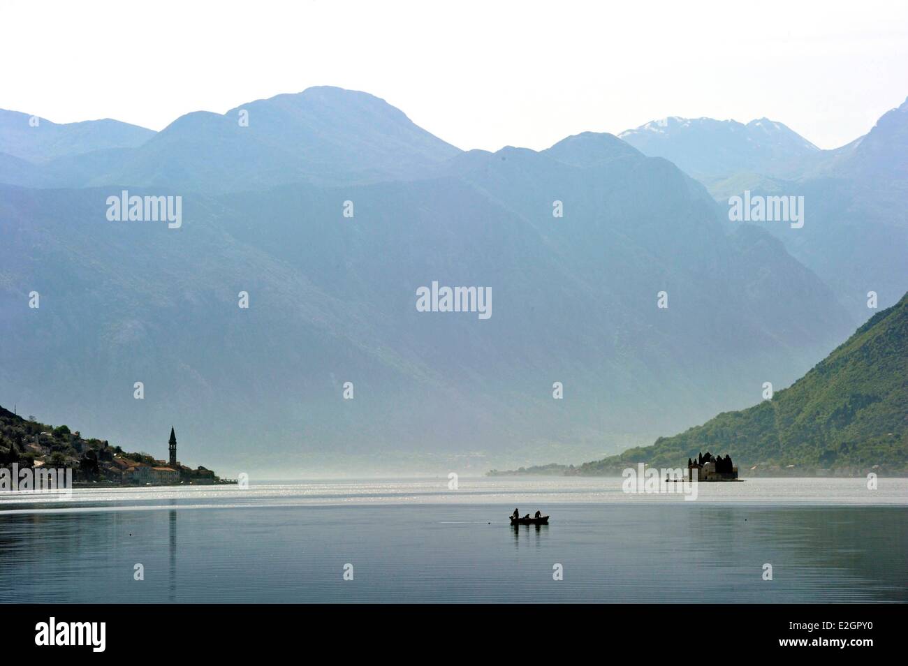 Montenegro costa adriatica Kotor bay Perast village Foto Stock