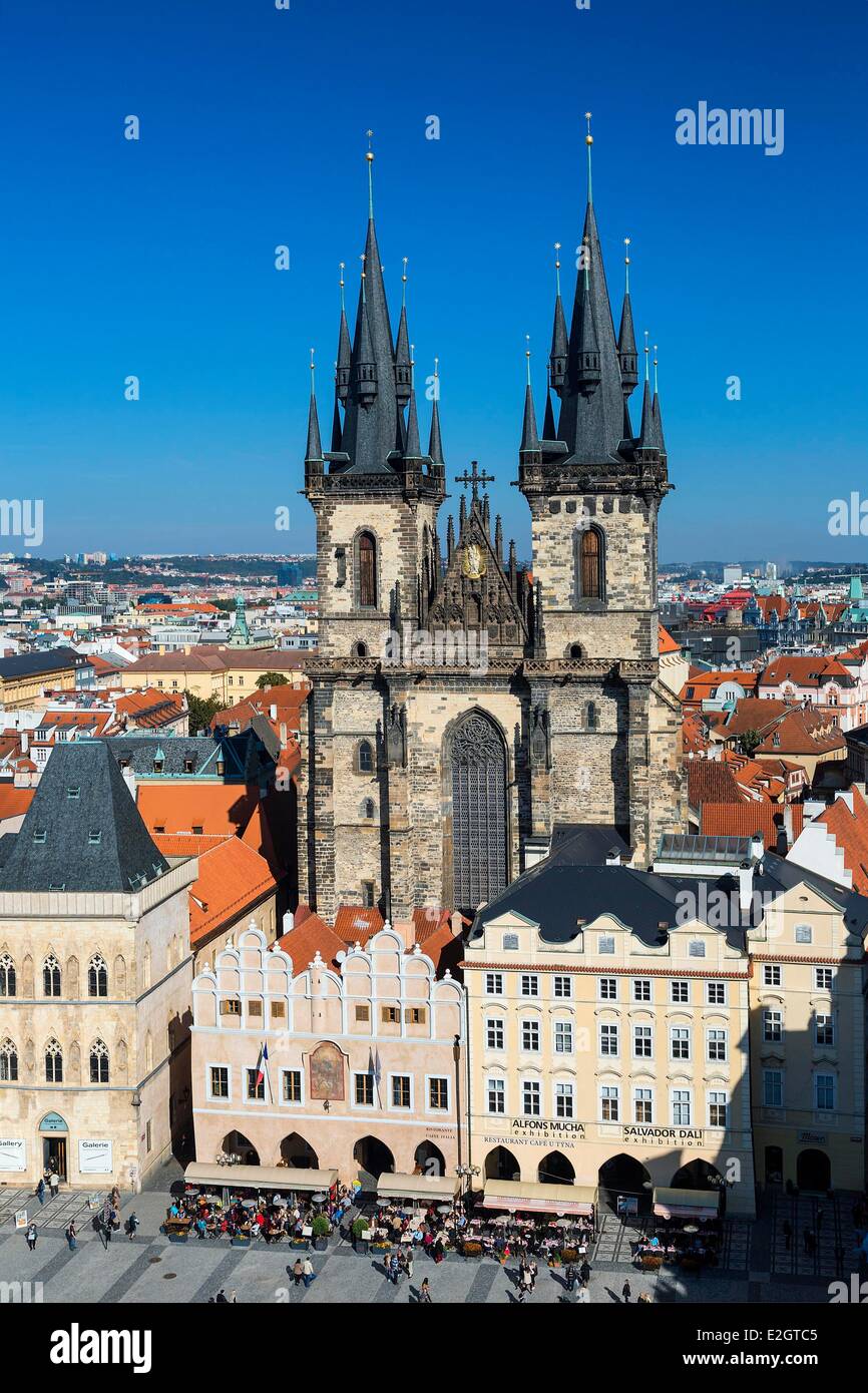 Repubblica Ceca Praga centro storico sono classificati come patrimonio mondiale dall' UNESCO la chiesa di Santa Maria di Týn Foto Stock