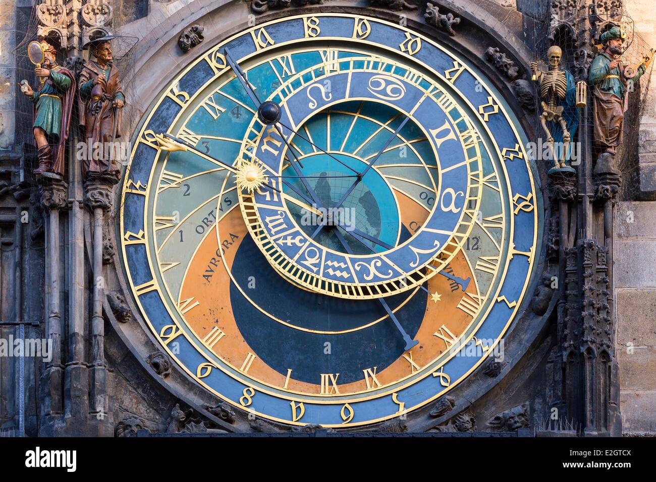 Repubblica Ceca Praga centro storico sono classificati come patrimonio mondiale dall' UNESCO orologio astronomico Foto Stock