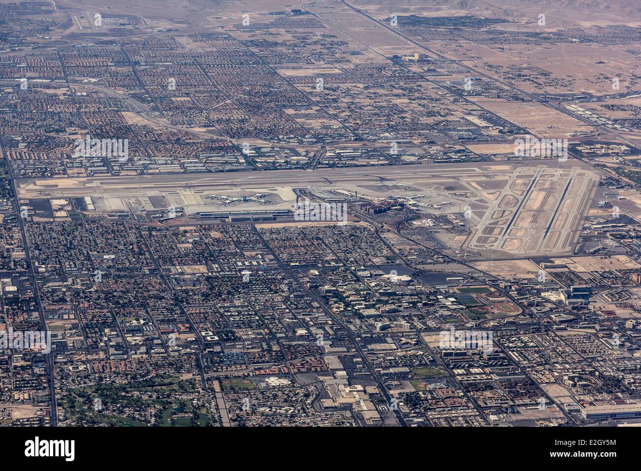 Stati Uniti Nevada Las Vegas Las Vegas McCarran International AiRM-Eort (vista aerea) Foto Stock