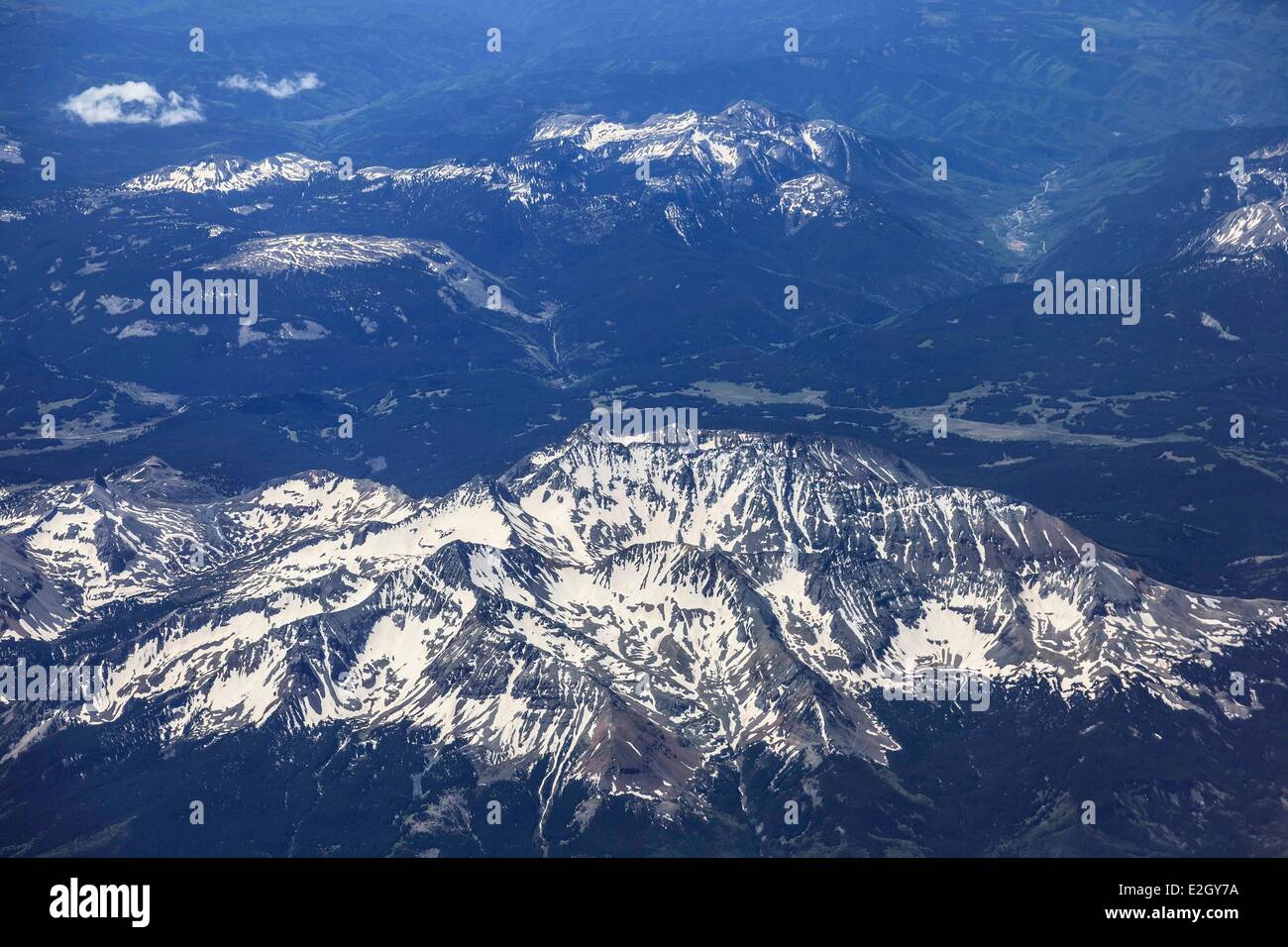 Stati Uniti Colorado montagne San Juan Mount Wilson (4272 m/14,017 ft) vicino a Telluride (vista aerea) Foto Stock