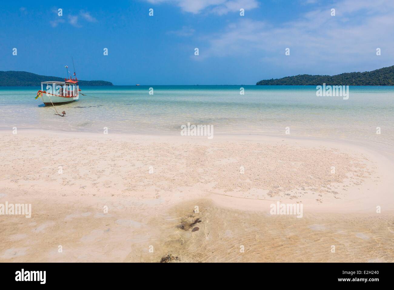 Cambogia Costa Sud Kompong canzone provincia Sihanoukville Koh Rong Samloem isola spiaggia di Baia Saraceno Foto Stock