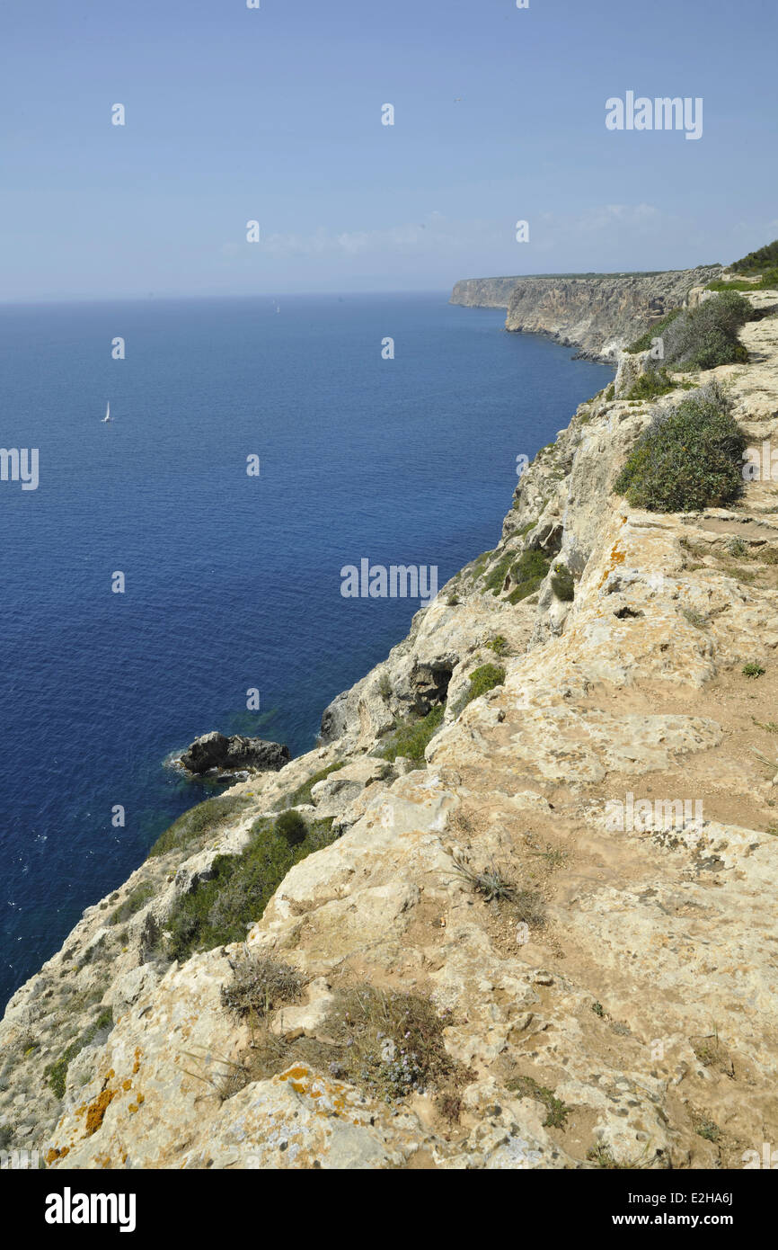 Cliff, Cap Blanc, Maiorca, isole Baleari, Spagna Foto Stock