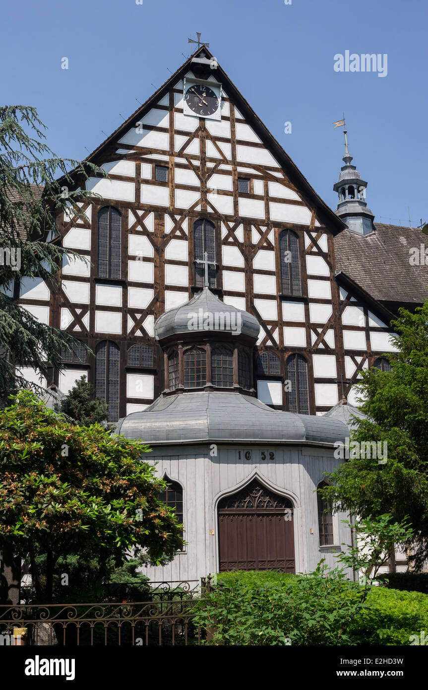 Evangelica di legno più grande chiesa in Europa il Tempio della Pace Swidnica Bassa Slesia Polonia Friedendskirche Schweidnitz Foto Stock