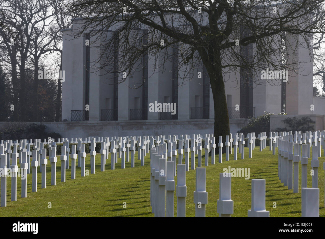 Cimitero e memoriale americano a Madingley,, Cambridgeshire, England, Regno Unito Foto Stock