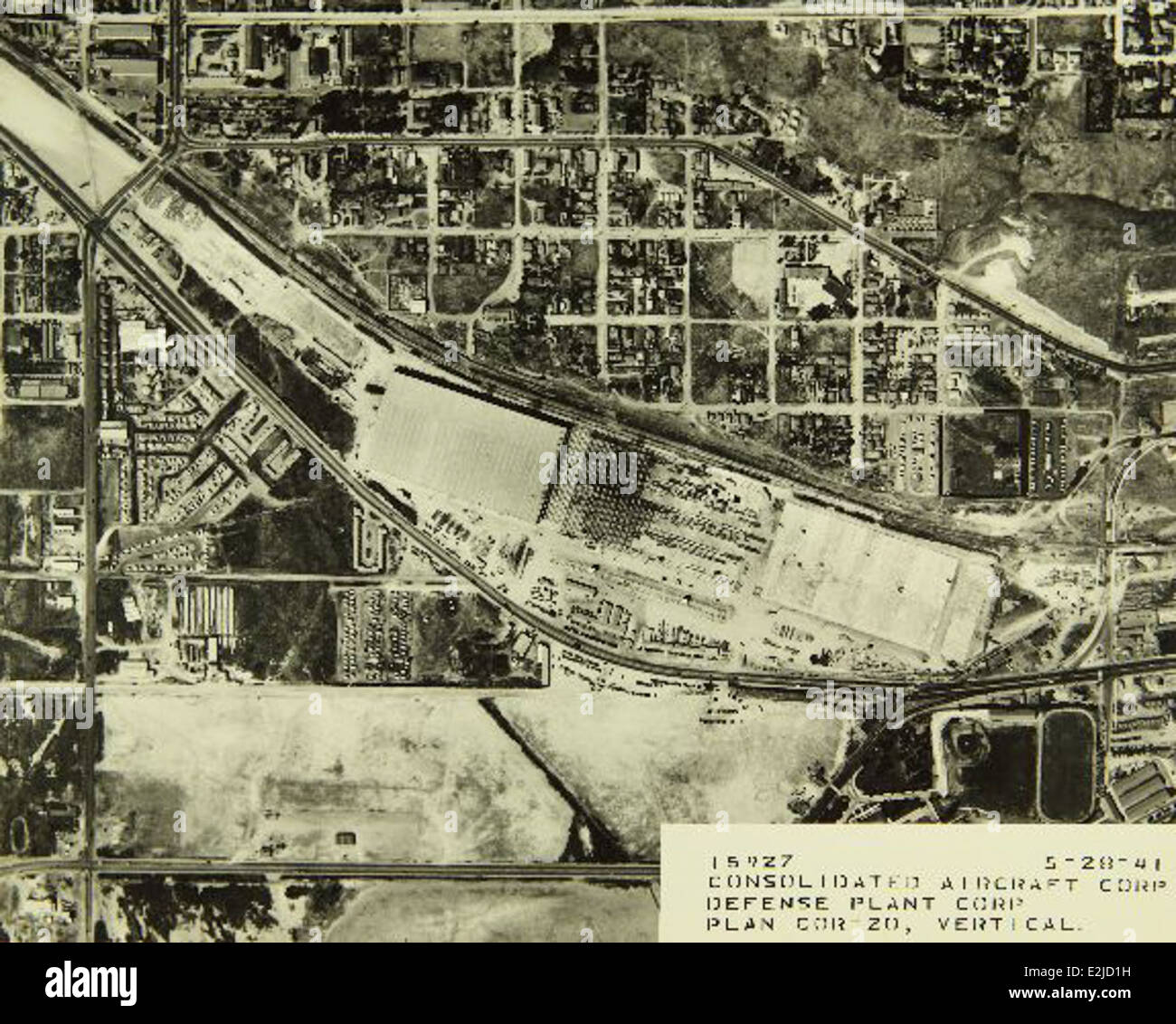 Lo stabilimento Convair/General Dynamics di San Diego è stato fondamentale per l'industria aerospaziale e della difesa degli Stati Uniti, producendo una varietà di aeromobili e tecnologie per uso militare e civile. Foto Stock