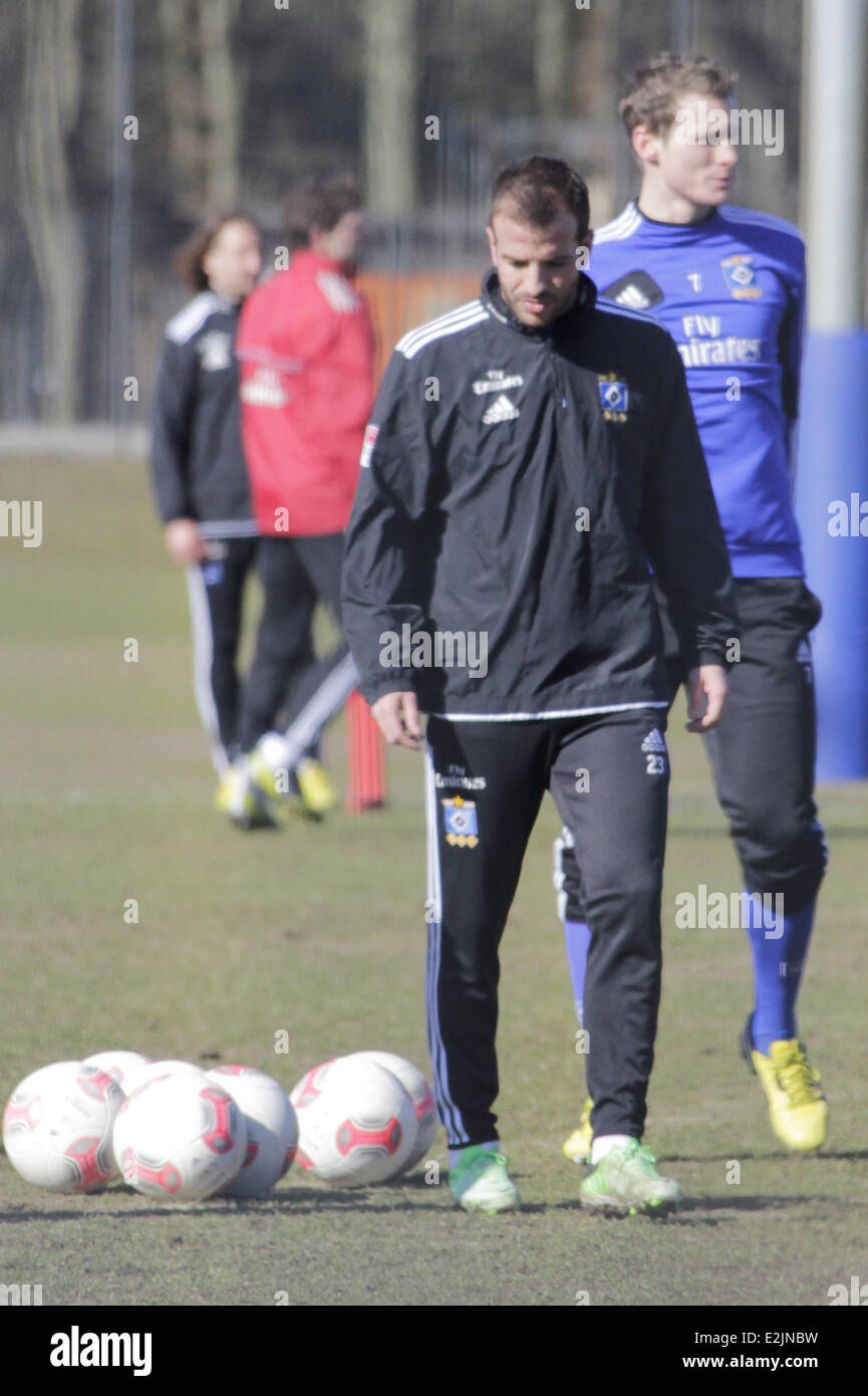 Rafael van der Vaart a una sessione di formazione della sua squadra di calcio HSV. Dove: Amburgo, Germania Quando: 03 Apr 2013 Foto Stock