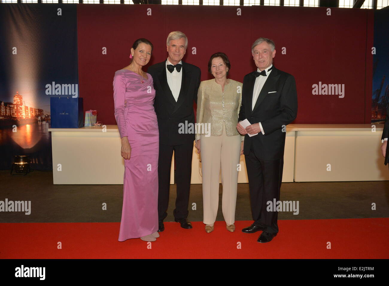 Horst Koehler, Eva Koehler, Michael Otto, Christl Otto a Michael Otto il settantesimo compleanno festa a Schuppen 52. Dove: Amburgo, Germania Quando: 13 Apr 2013 Foto Stock