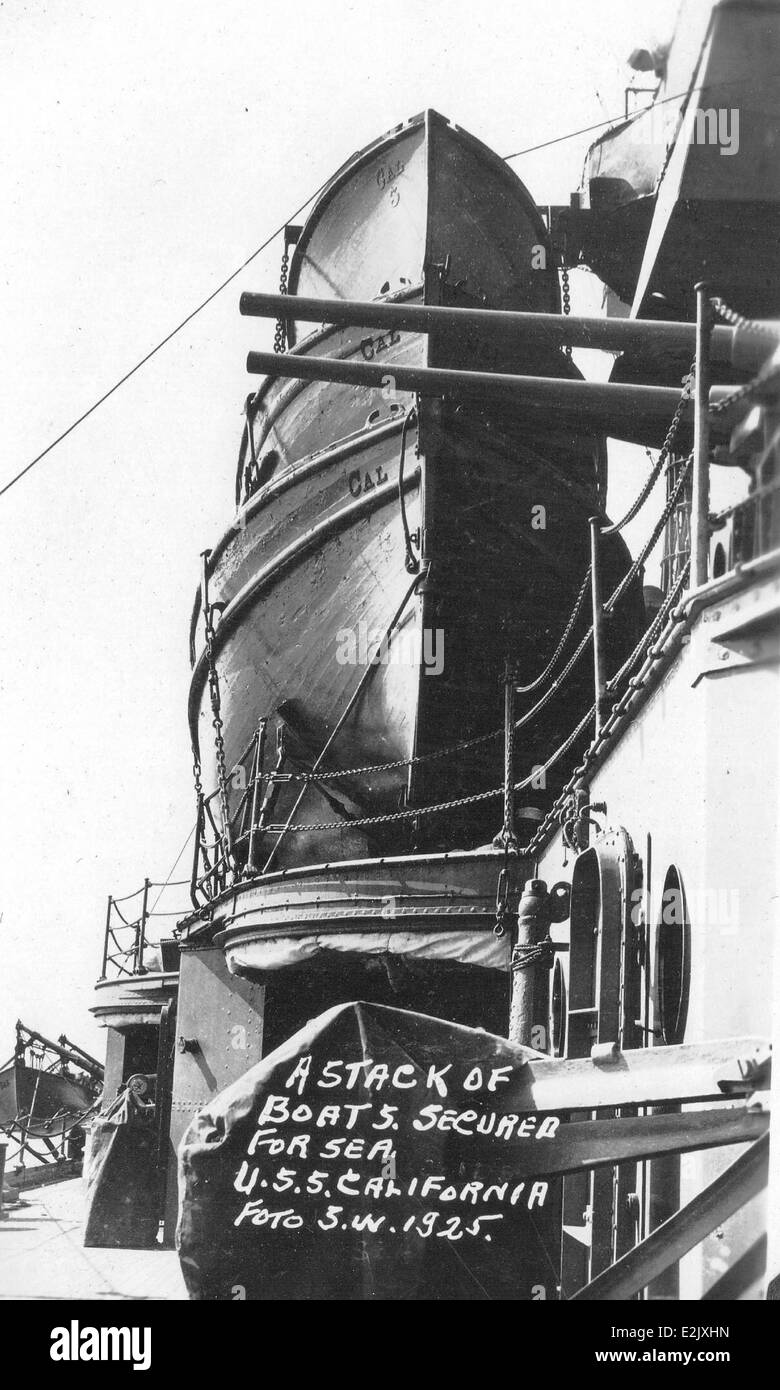 BB-44, USS California, coperta, 1925 Foto Stock