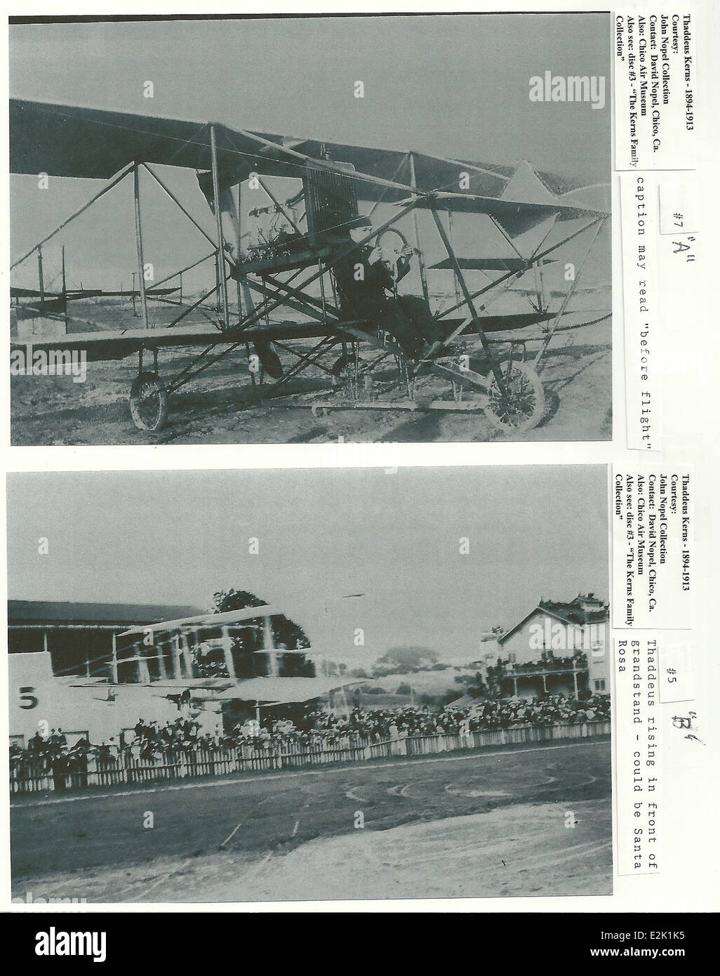 Thaddeus Kerns è uno storico dell'aviazione presente nel Chico Air Museum, che mette in evidenza il suo contributo alla conservazione della storia dell'aviazione locale e delle collezioni di aerei. Foto Stock