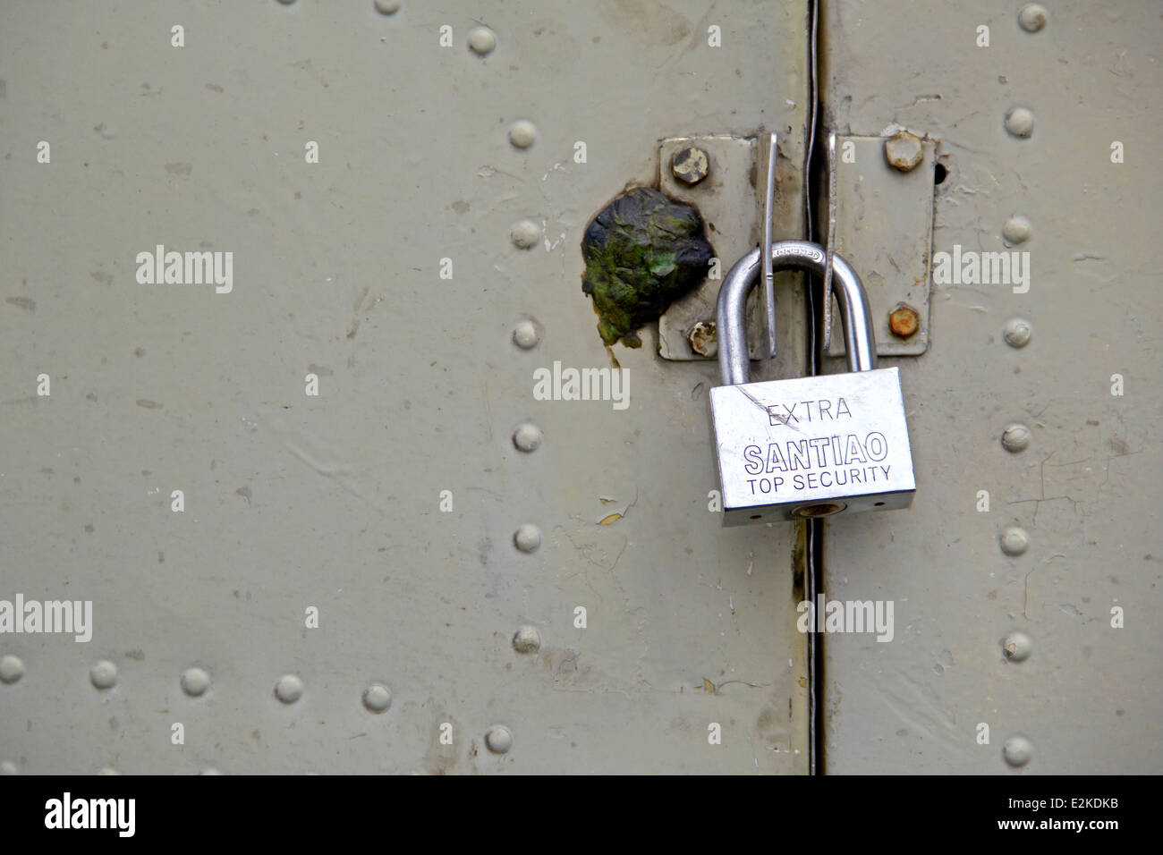 Il lucchetto della porta Foto Stock