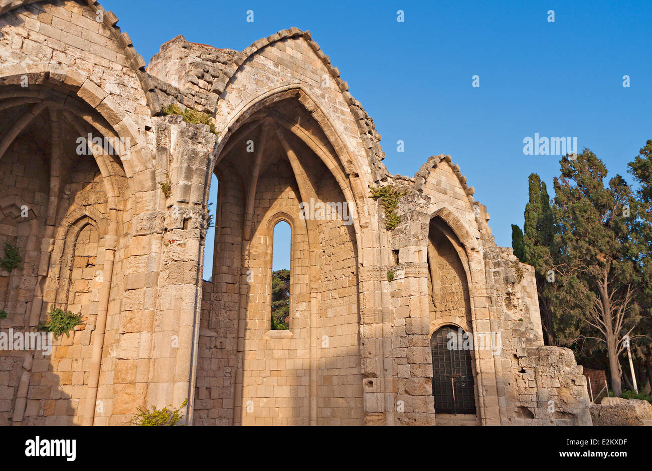 Antica Basilica a piazza Ippocratous dell'isola di Rodi in Grecia Foto Stock