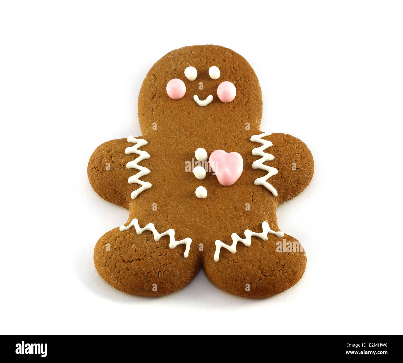 Luminose gingerbread gay uomo su sfondo bianco Foto Stock