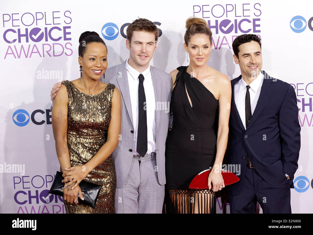 Il trentanovesimo annuale di People's Choice Awards presso il Nokia Theatre di Los Angeles Live - Arrivi con: (L-R) attori Tempestt Bledsoe,Zach Cregger,Erinn Hayes,Jesse Bradford dove: Los Angeles, California, Stati Uniti quando: 09 Gen 2013 Foto Stock