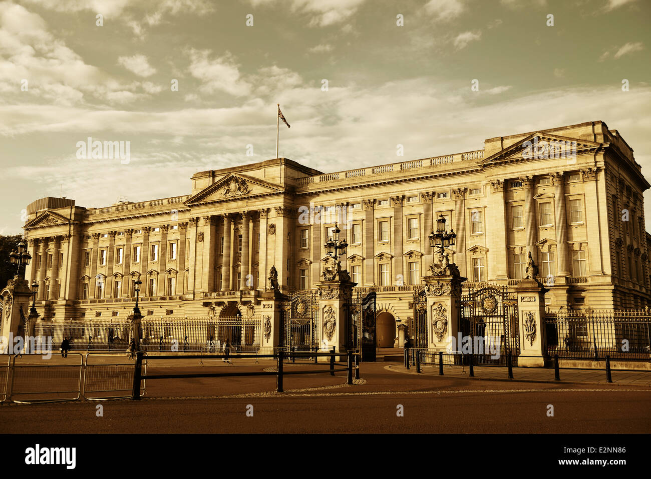 Buckingham Palace in mattinata a Londra. Foto Stock