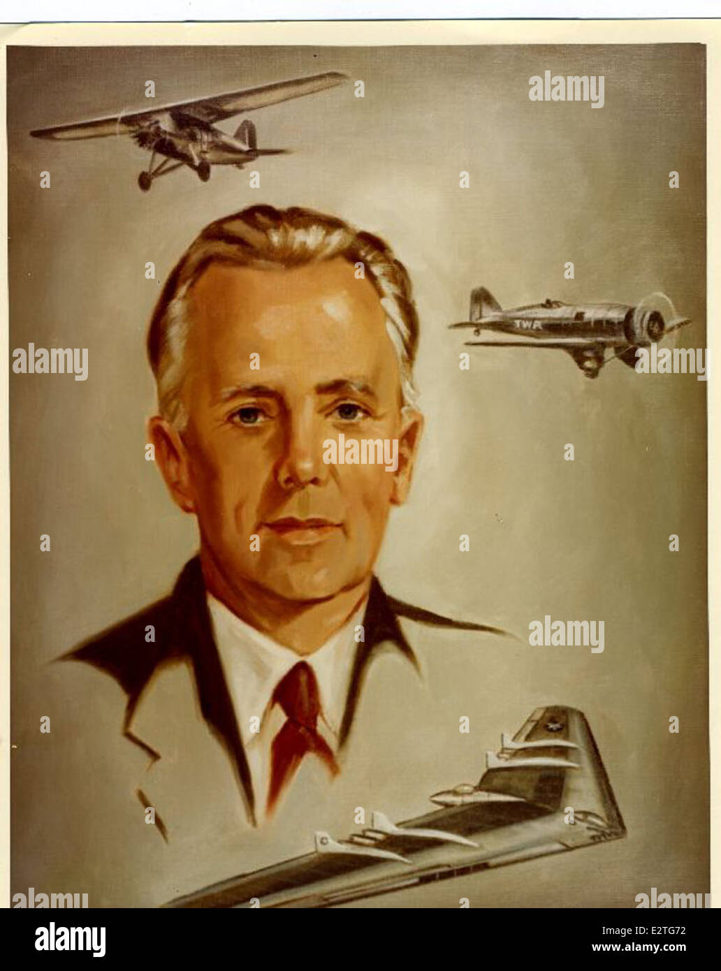John K. Northrop era un visionario ingegnere aeronautico e fondatore della Northrop Corporation. Le sue innovazioni nella progettazione di aeromobili, tra cui l'ala volante, trasformò la tecnologia dell'aviazione e lo sviluppo di aeromobili militari. Foto Stock